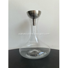 Clear Decanter Glass with Stainless Steel Stopper